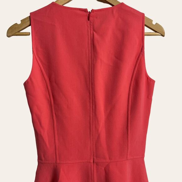 Michael Kors Collection Coral Pink Wool Sleeveless Fit & Flare Dress Size 2 - Picture 9 of 9